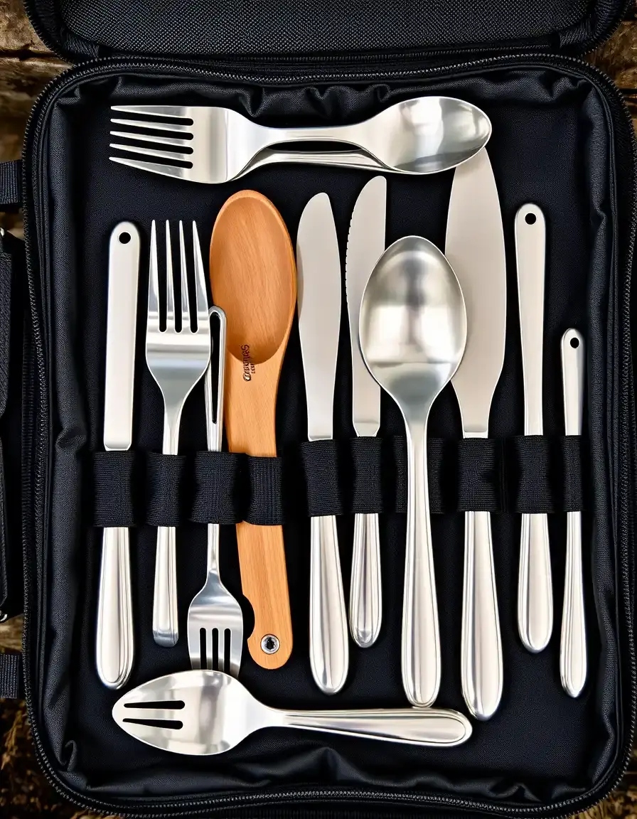 24-piece camp kitchen utensil set in a carry case