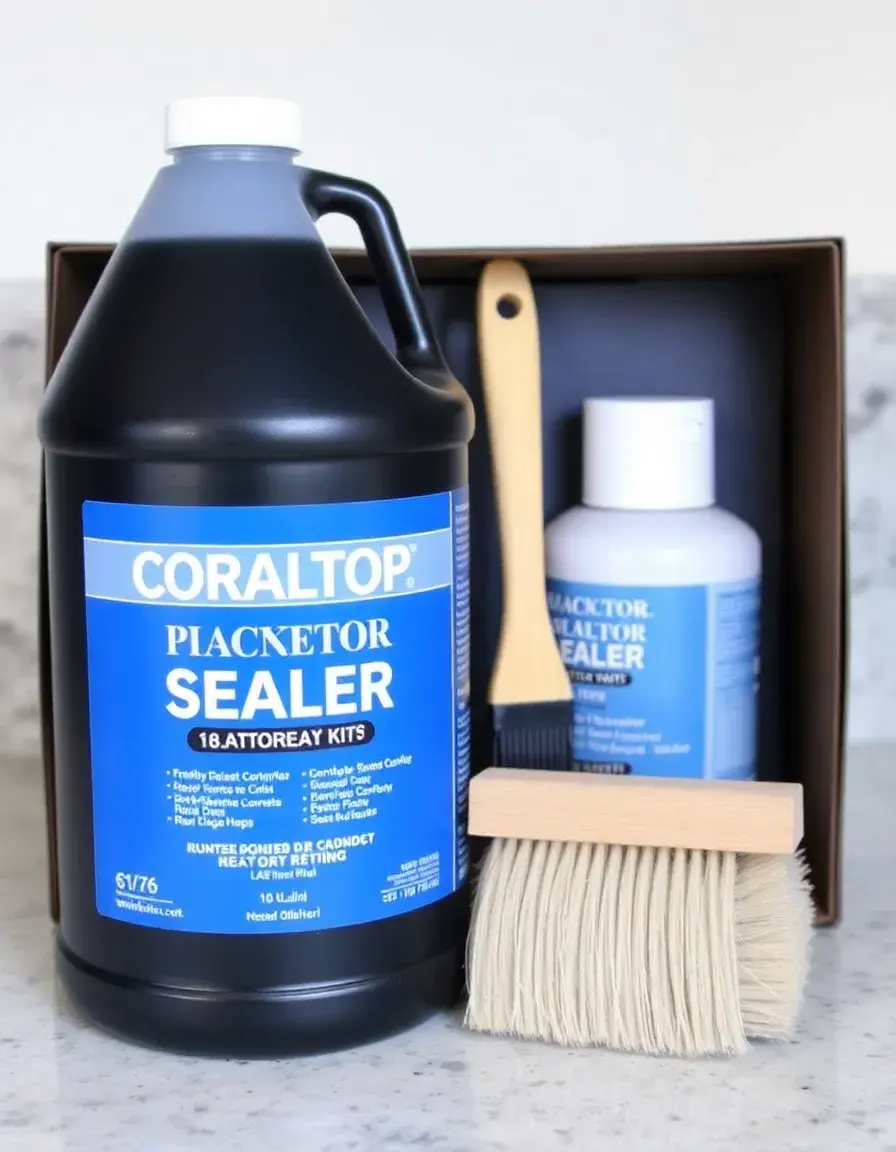 Concrete countertop sealer kit for polishing and protection