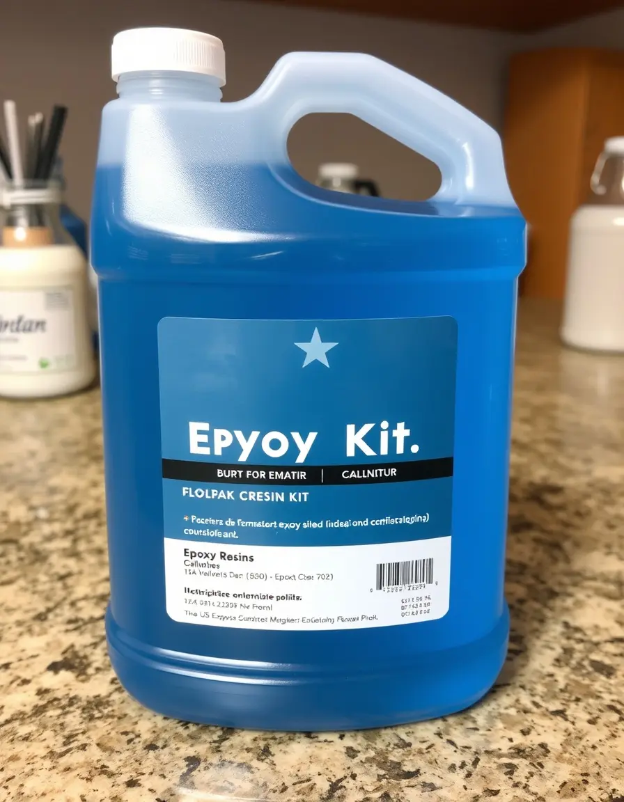 Clear epoxy resin kit for countertop topcoat finish