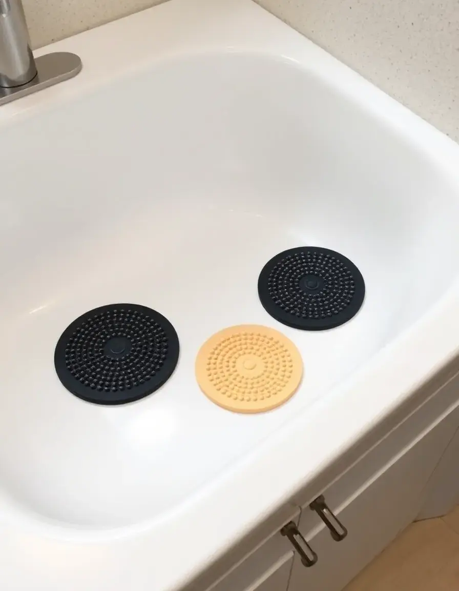 Rubber sound dampening pads for kitchen sinks