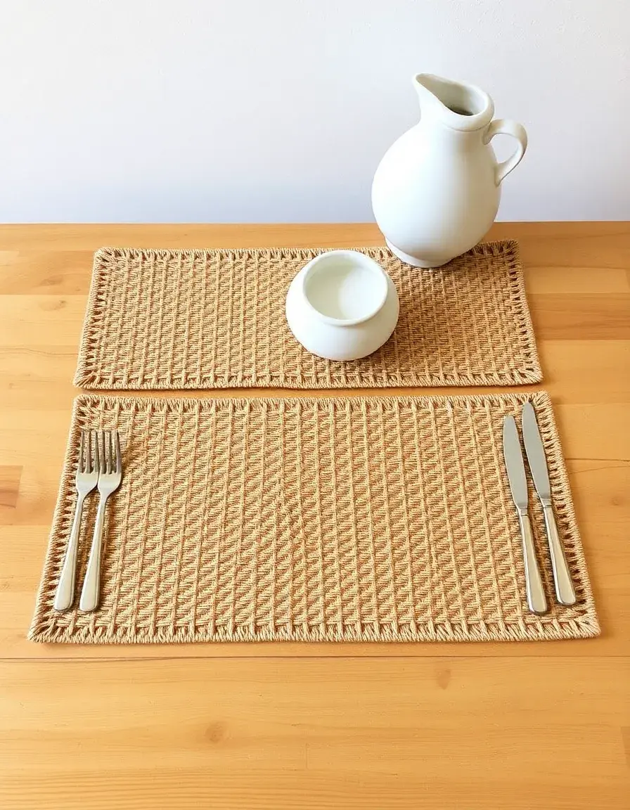 Woven natural fiber placemats set of 6