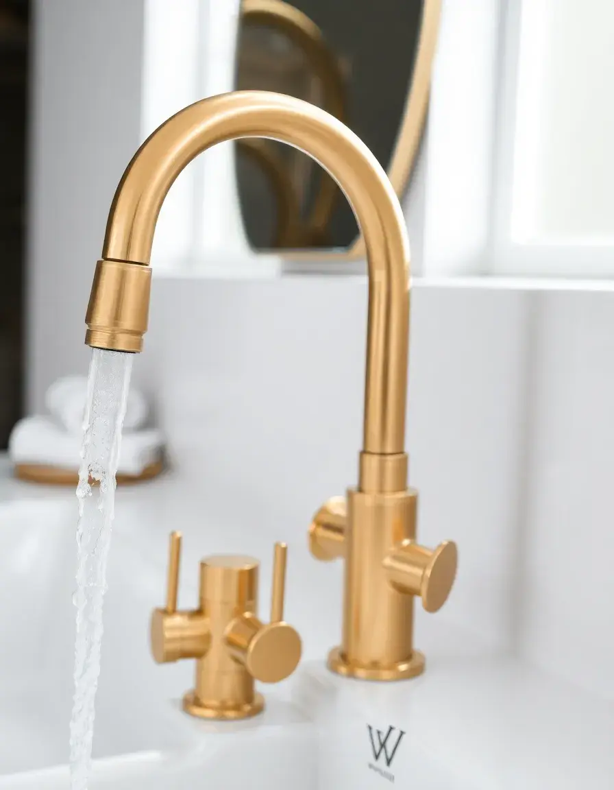 Commercial style gold faucet with high arc spring spout