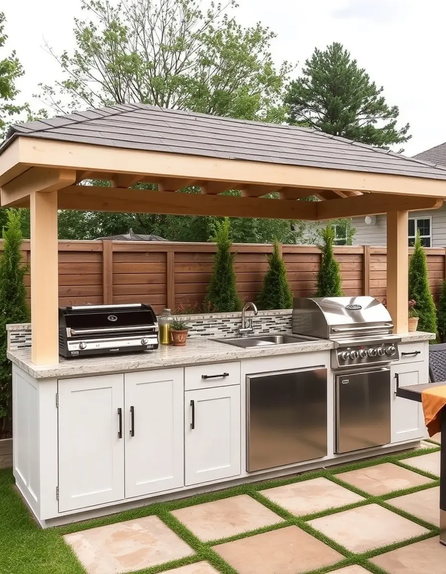 Modular Outdoor Kitchen Kit showing cabinets and counter