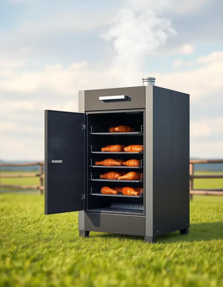 Electric smoker box for outdoor use