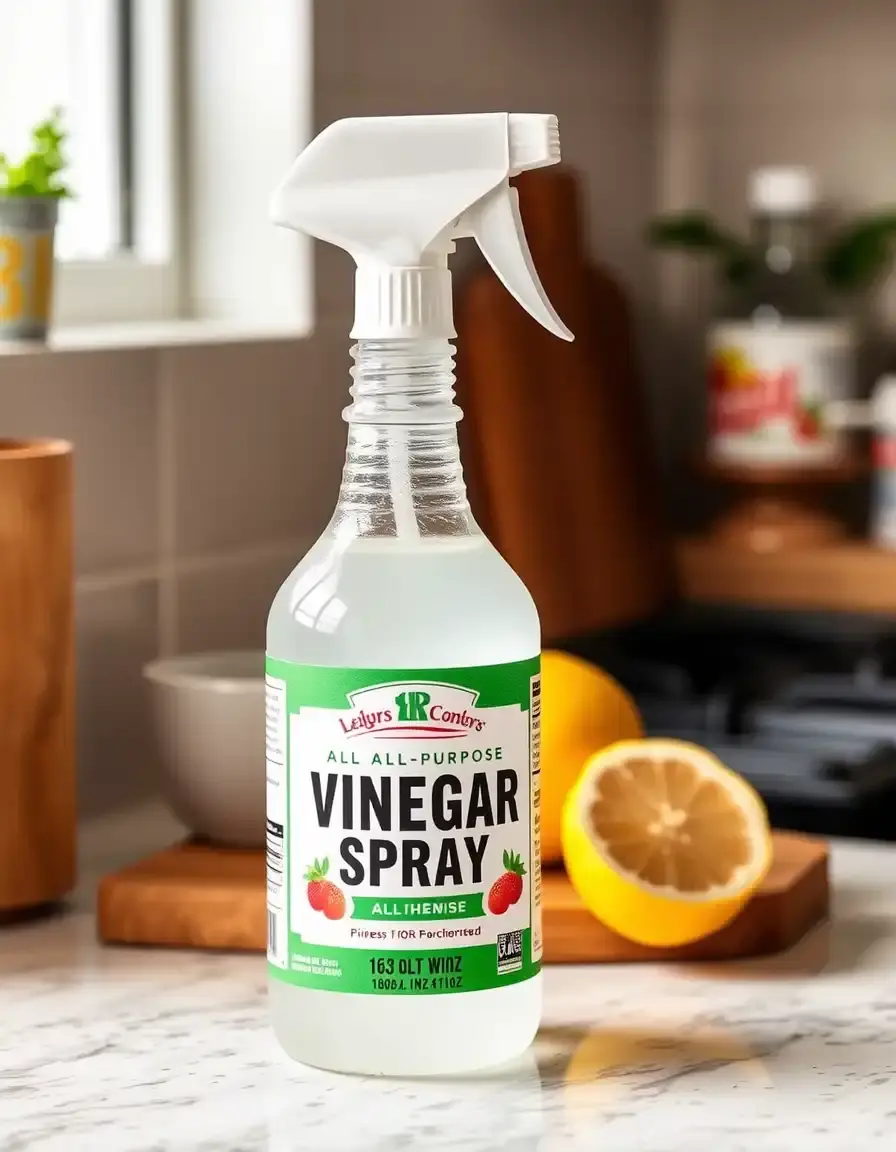 All-purpose vinegar cleaning spray for kitchen counters