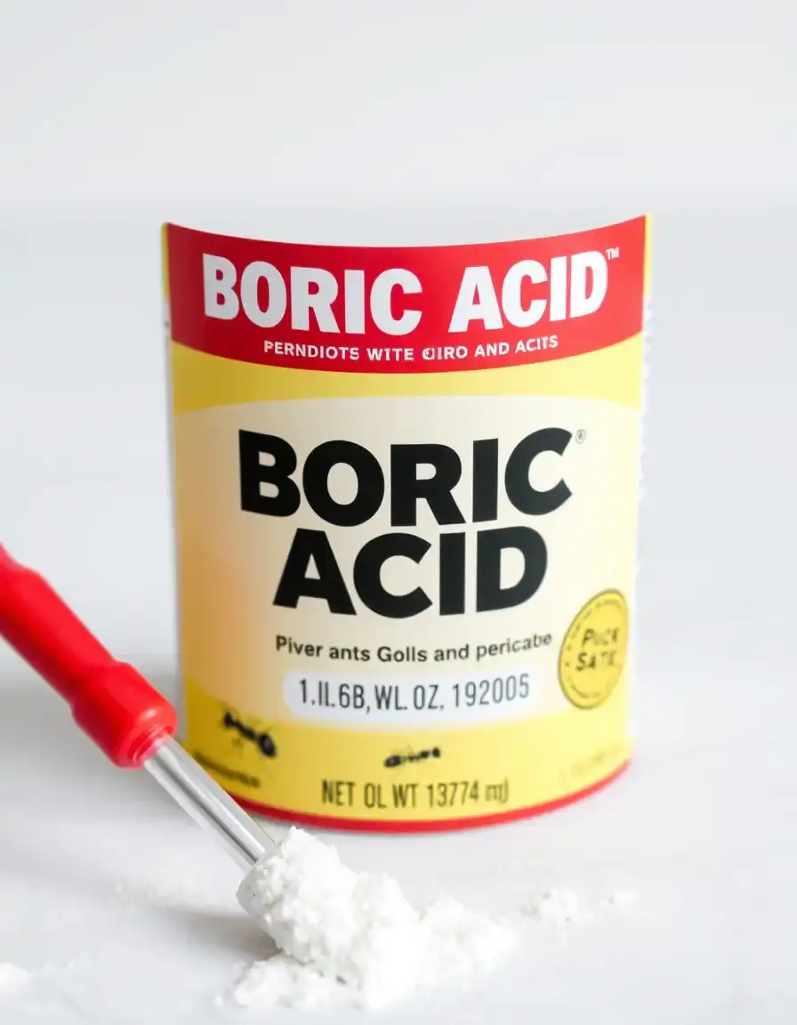 Boric acid powder with applicator for pest control