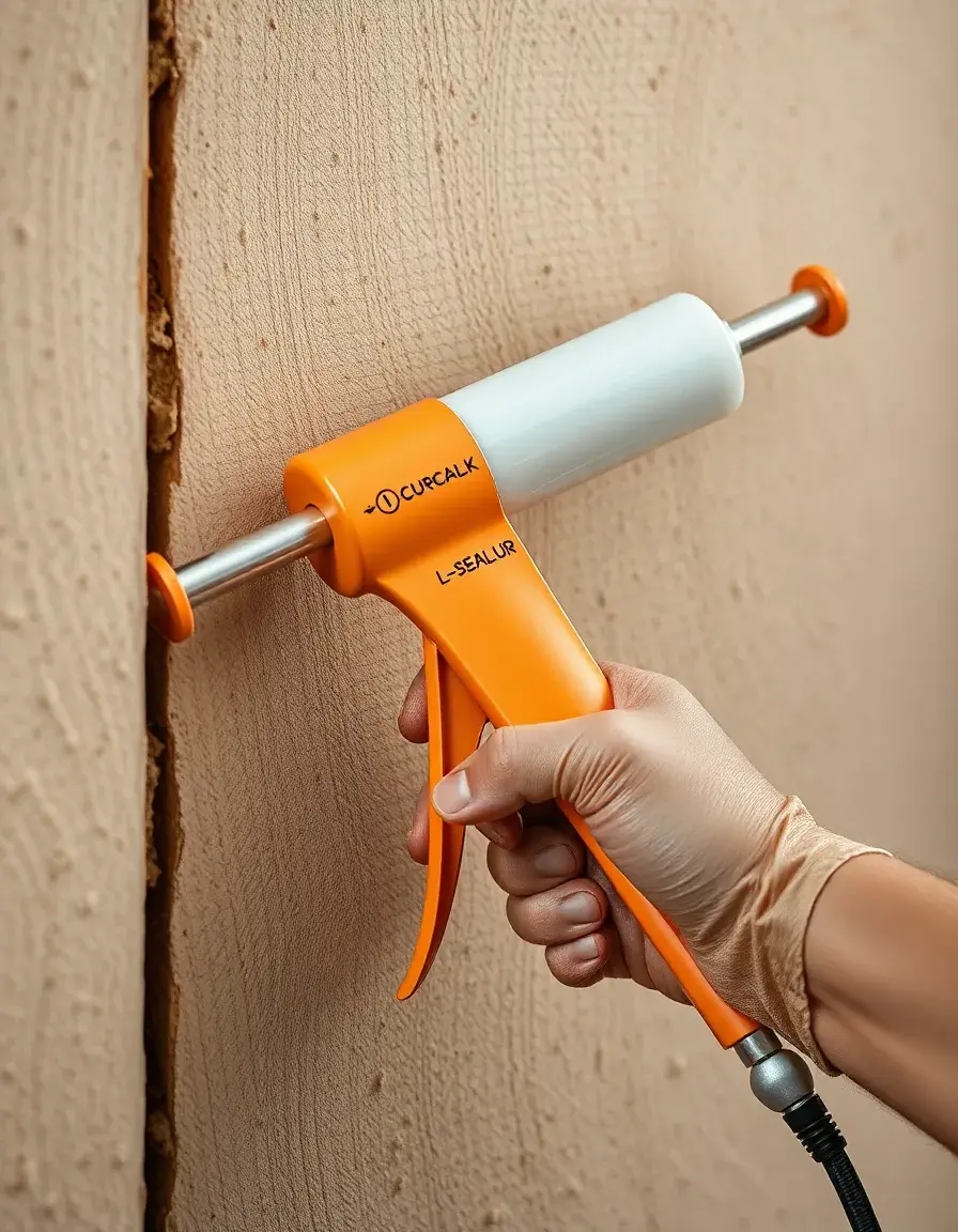 Ergonomic caulk gun for sealing kitchen cracks