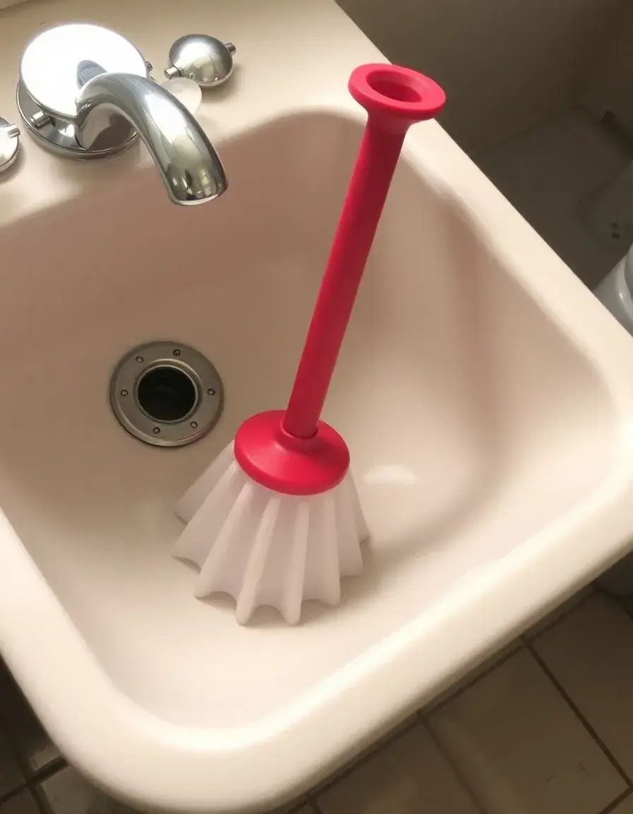 Accordion style rubber sink plunger
