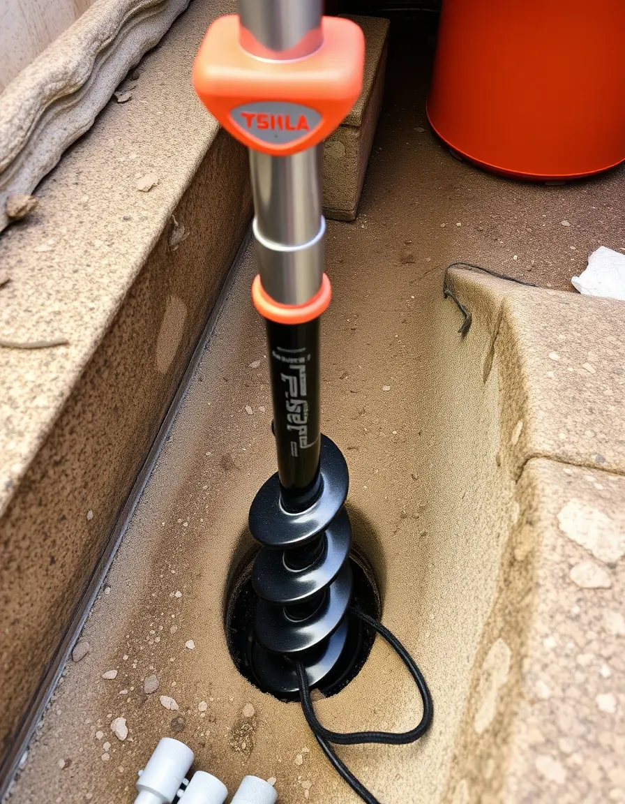 25ft flexible drain snake tool with handle