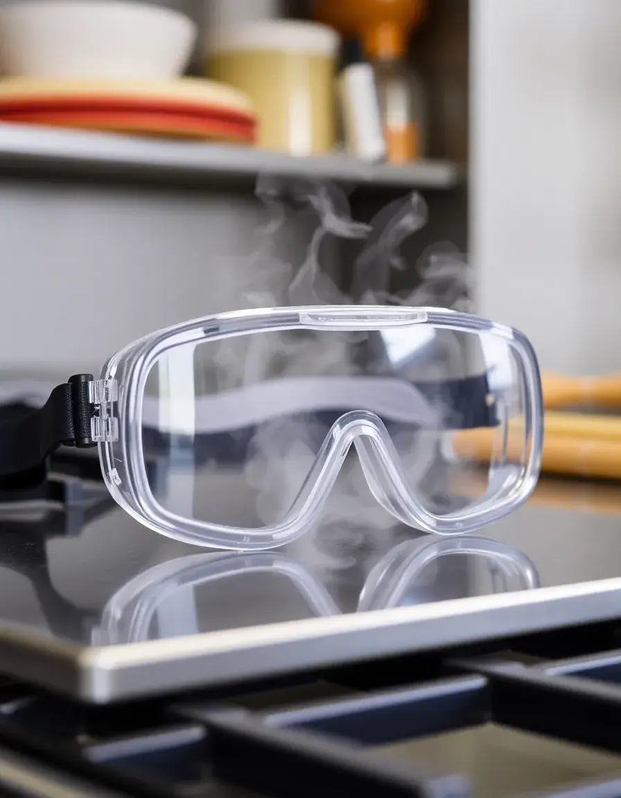 Clear anti-fog safety goggles