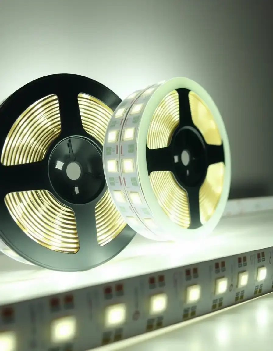 Warm white dimmable LED strip light under kitchen cabinet