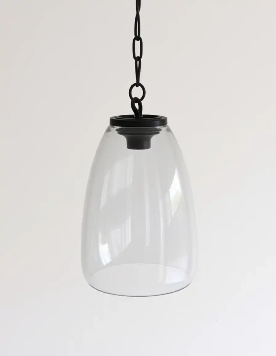Clear 8-inch glass shade for pendant light fixture