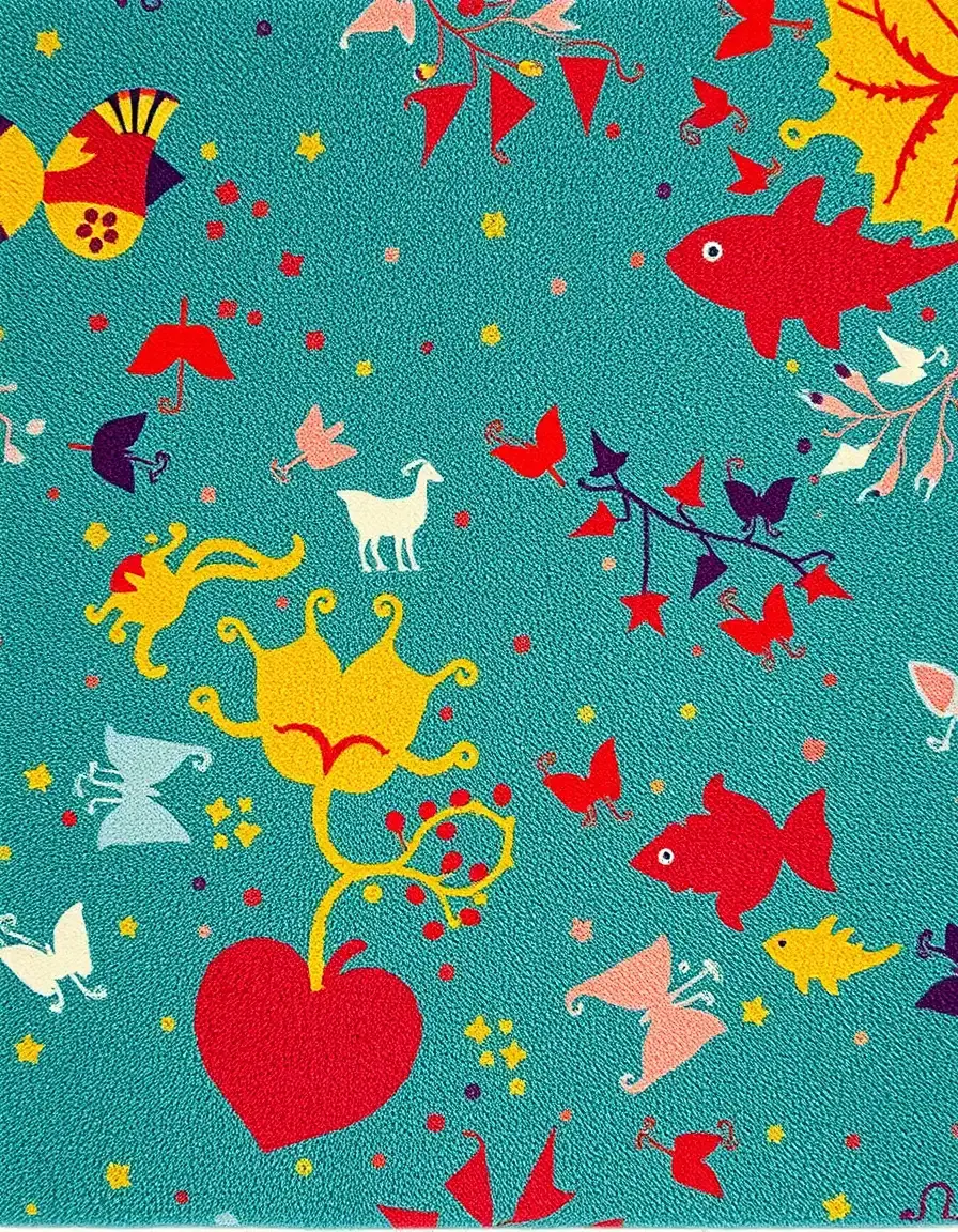 Patterned Kitchen Carpet vibrant colors