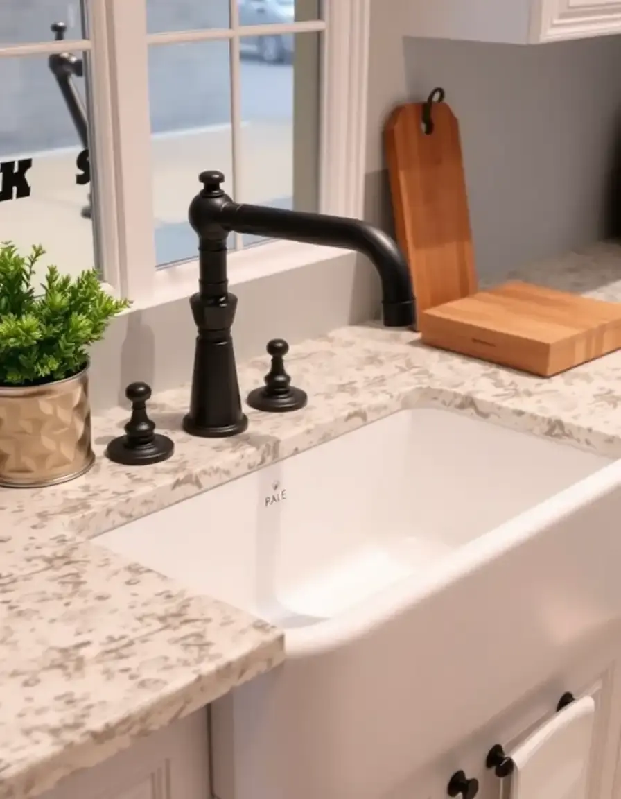 Farmhouse Sink Faucet Combo with matte black finish