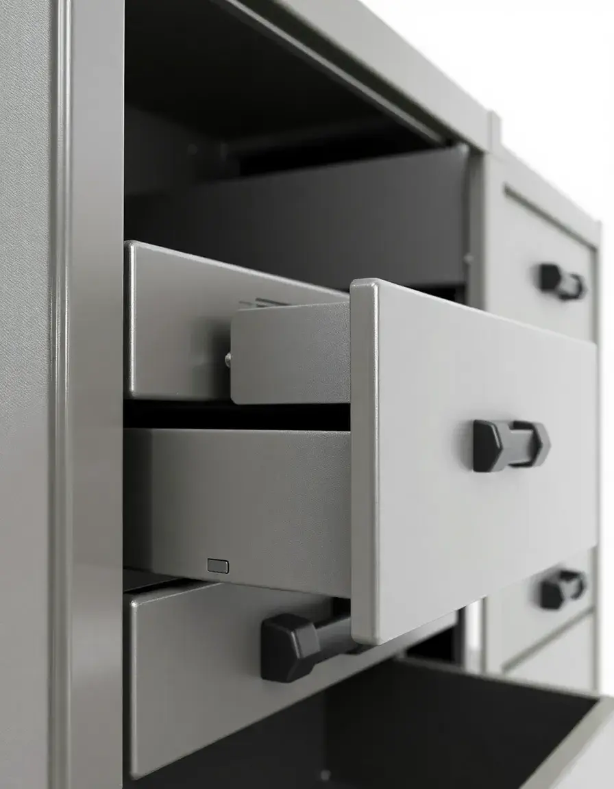 Three-tier weatherproof stainless steel storage drawers