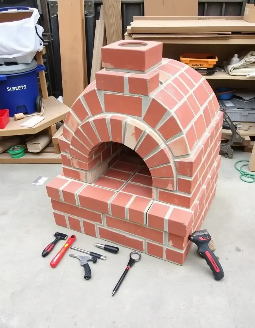 Outdoor brick pizza oven assembly kit