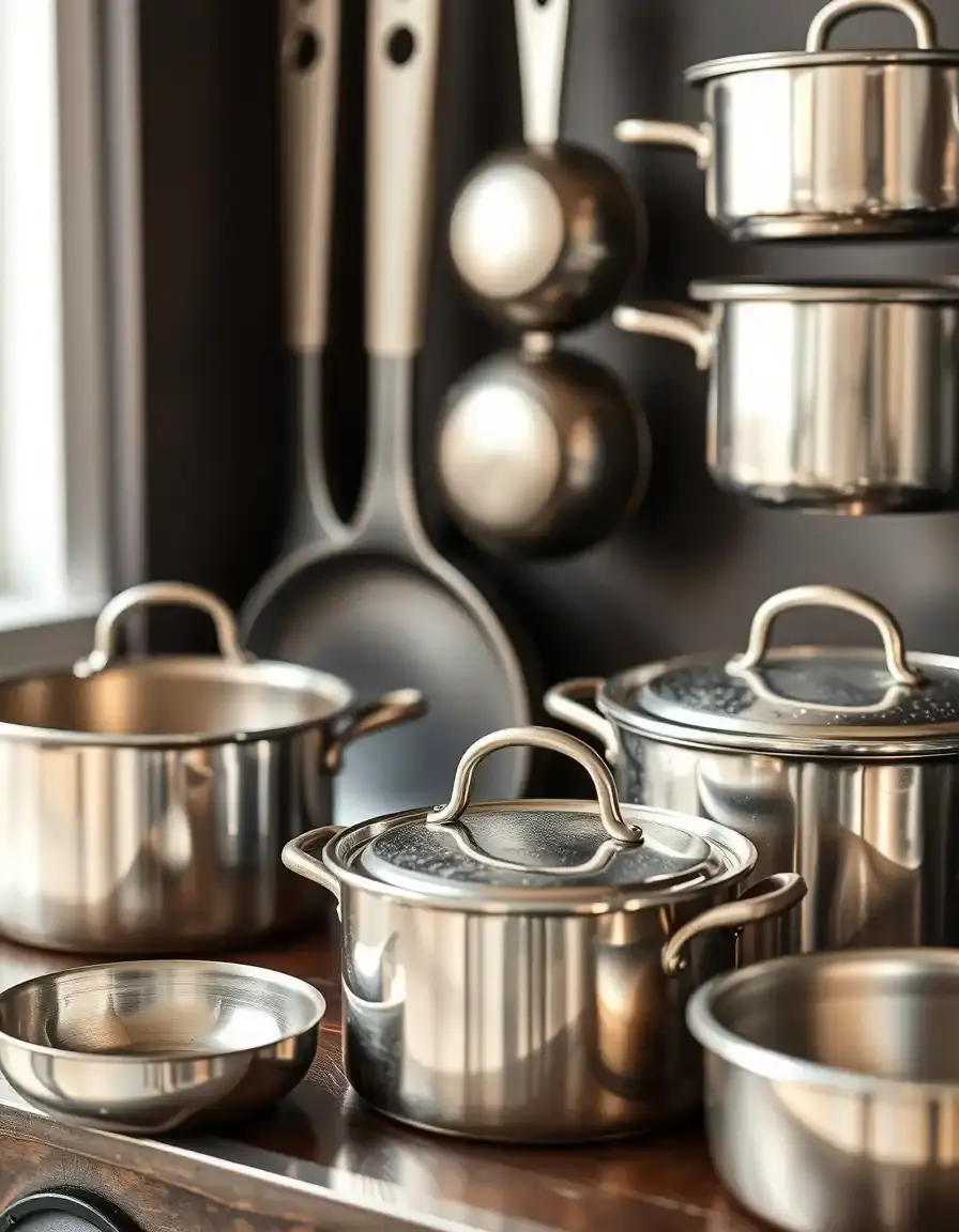 Metal pots and pans for play, 10 piece set