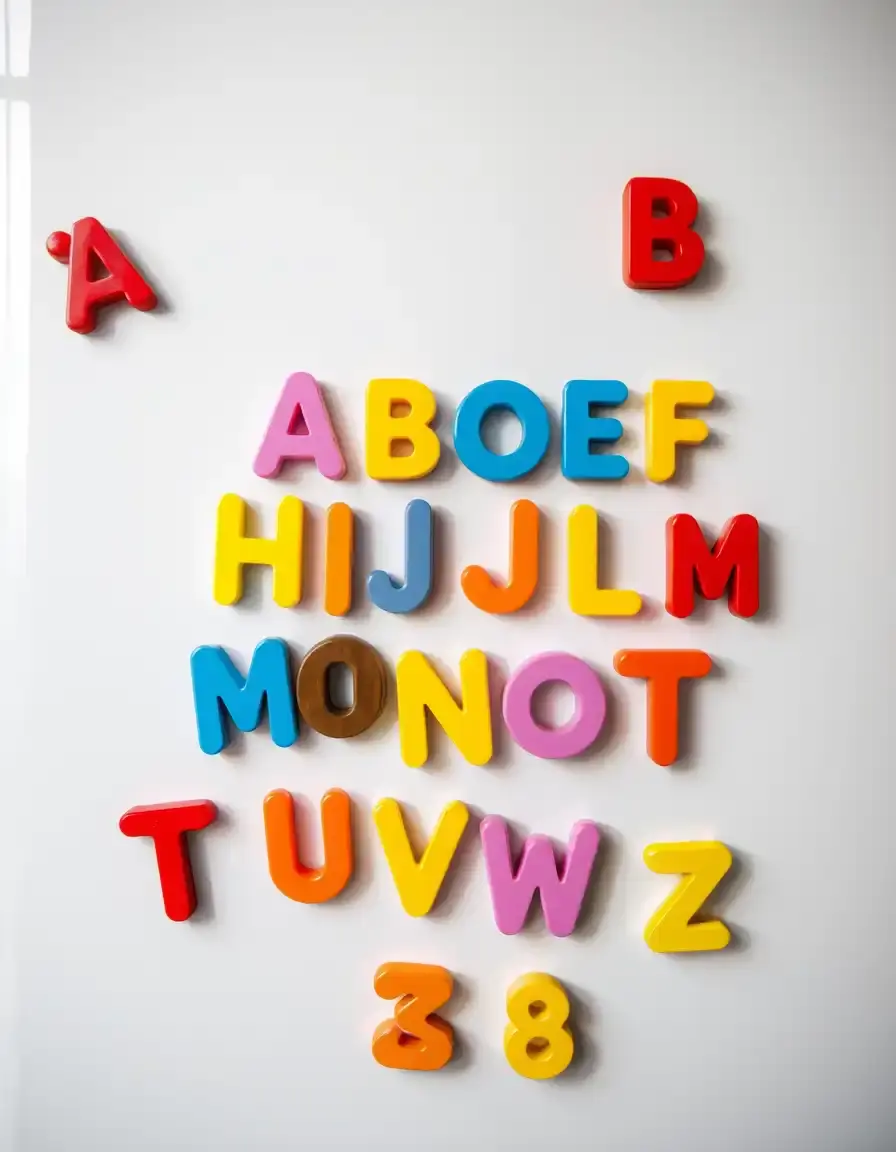 Alphabet magnets for play fridge