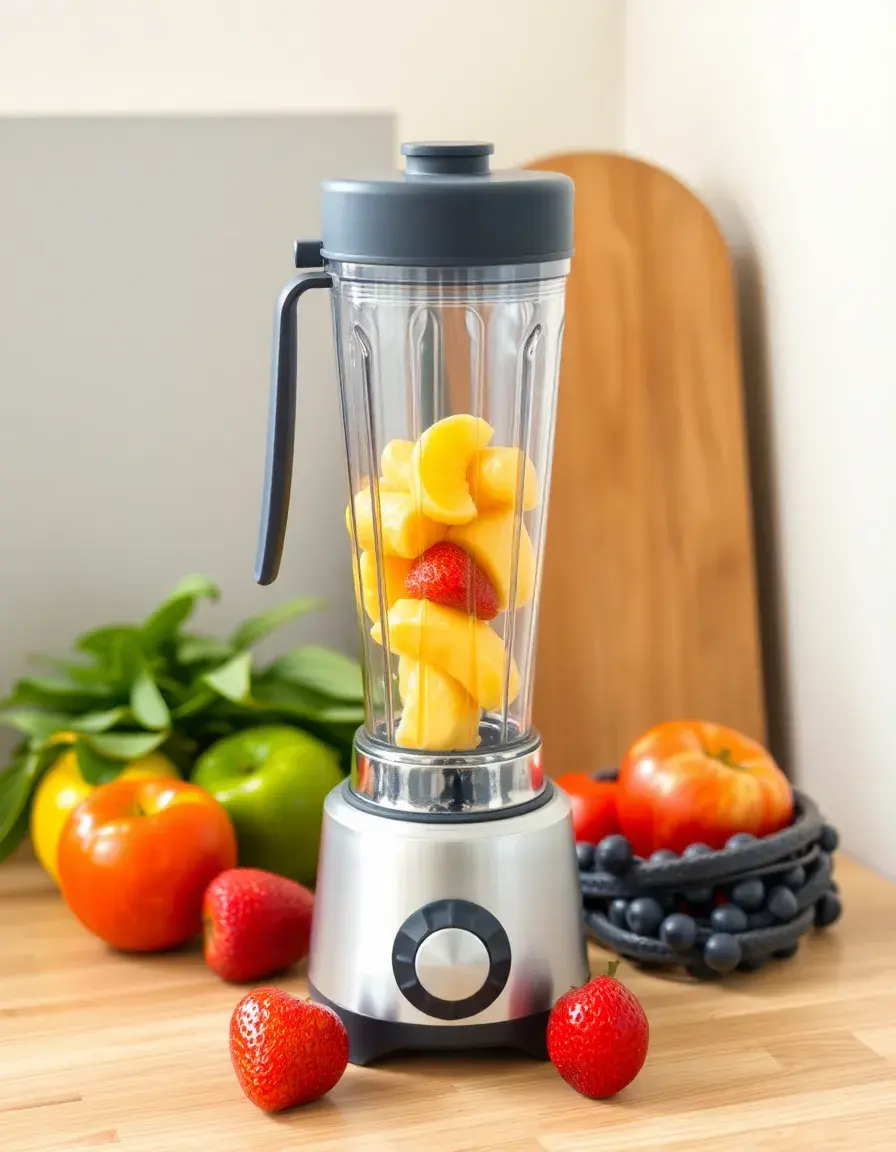 Play Blender Toy with hand crank and fruit accessories