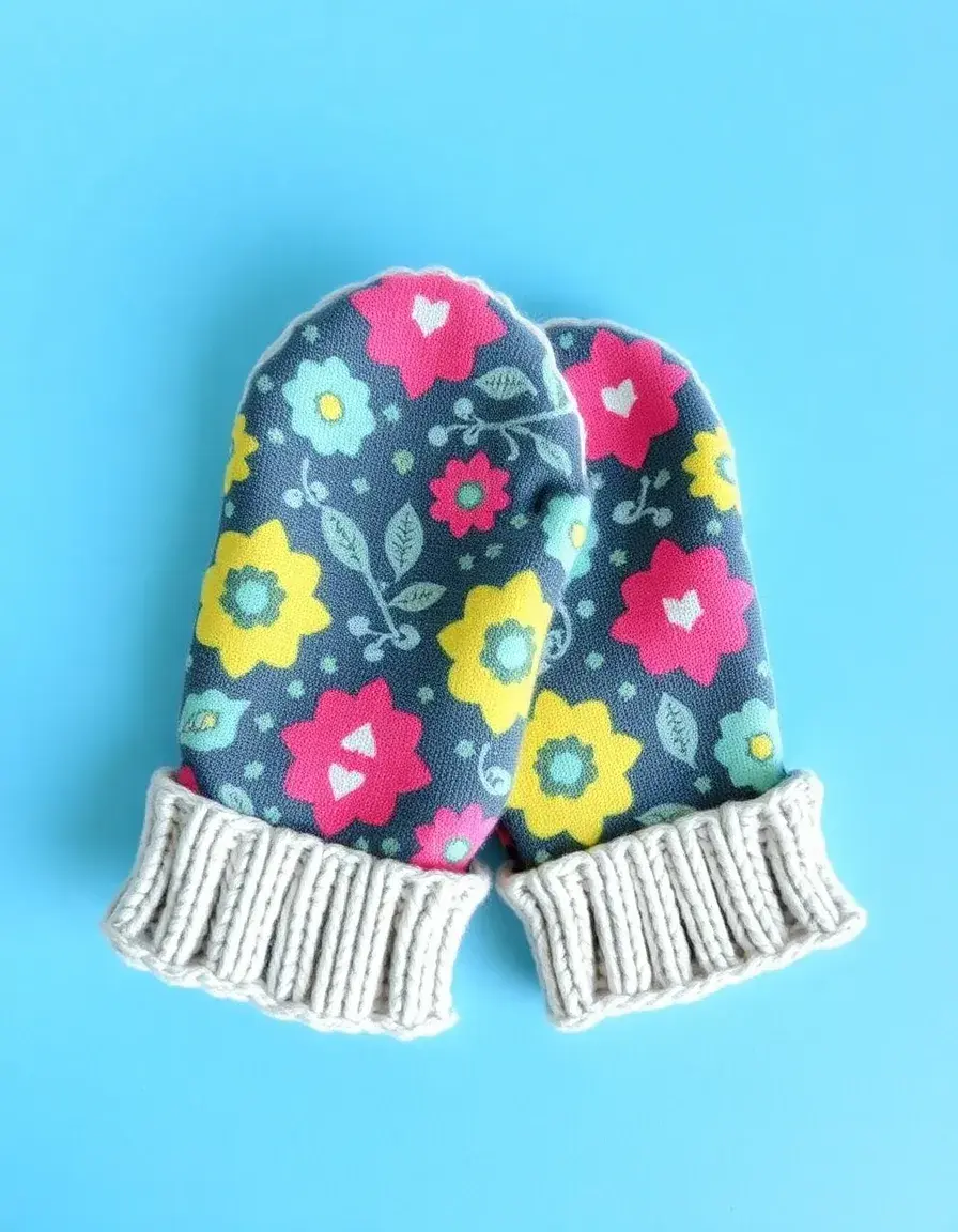 Child size fabric Oven Mitts with fun patterns