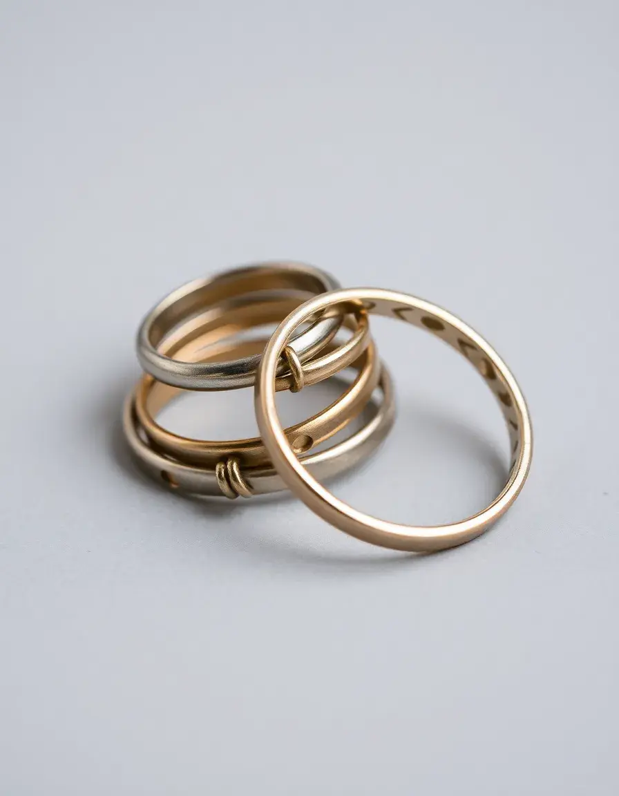 Set of 6 metal napkin rings