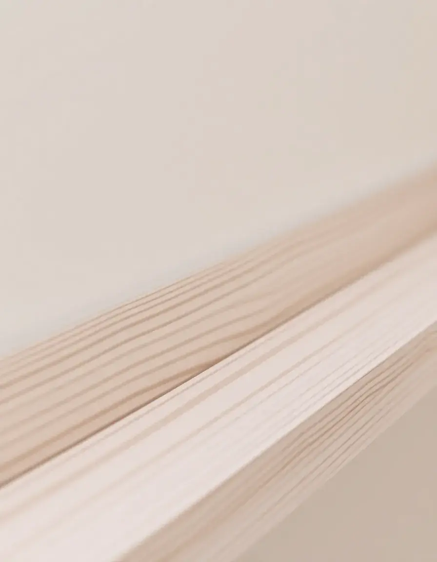 Close-up of wood trim, 8ft lengths, for edges