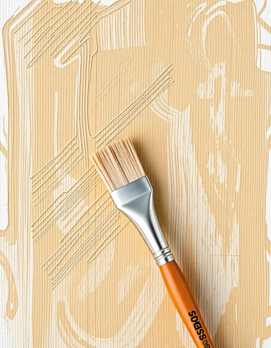Picture of angled brush for painting, synthetic