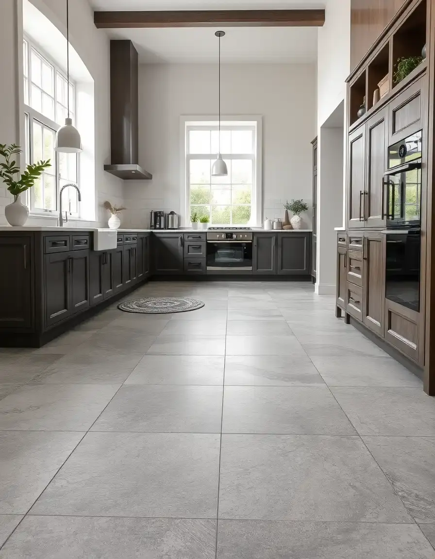 Porcelain Kitchen Floor Tiles Gray