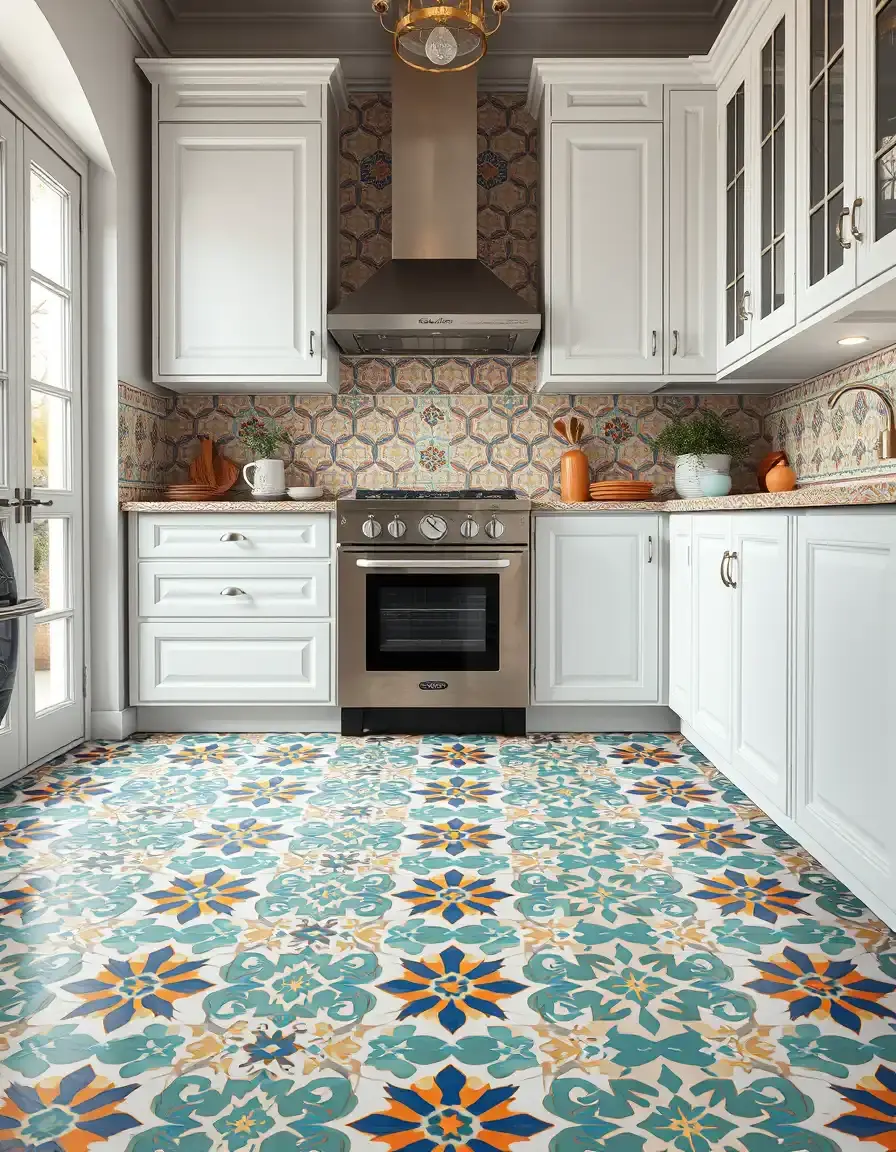 Ceramic Tile Kitchen Floor Patterned