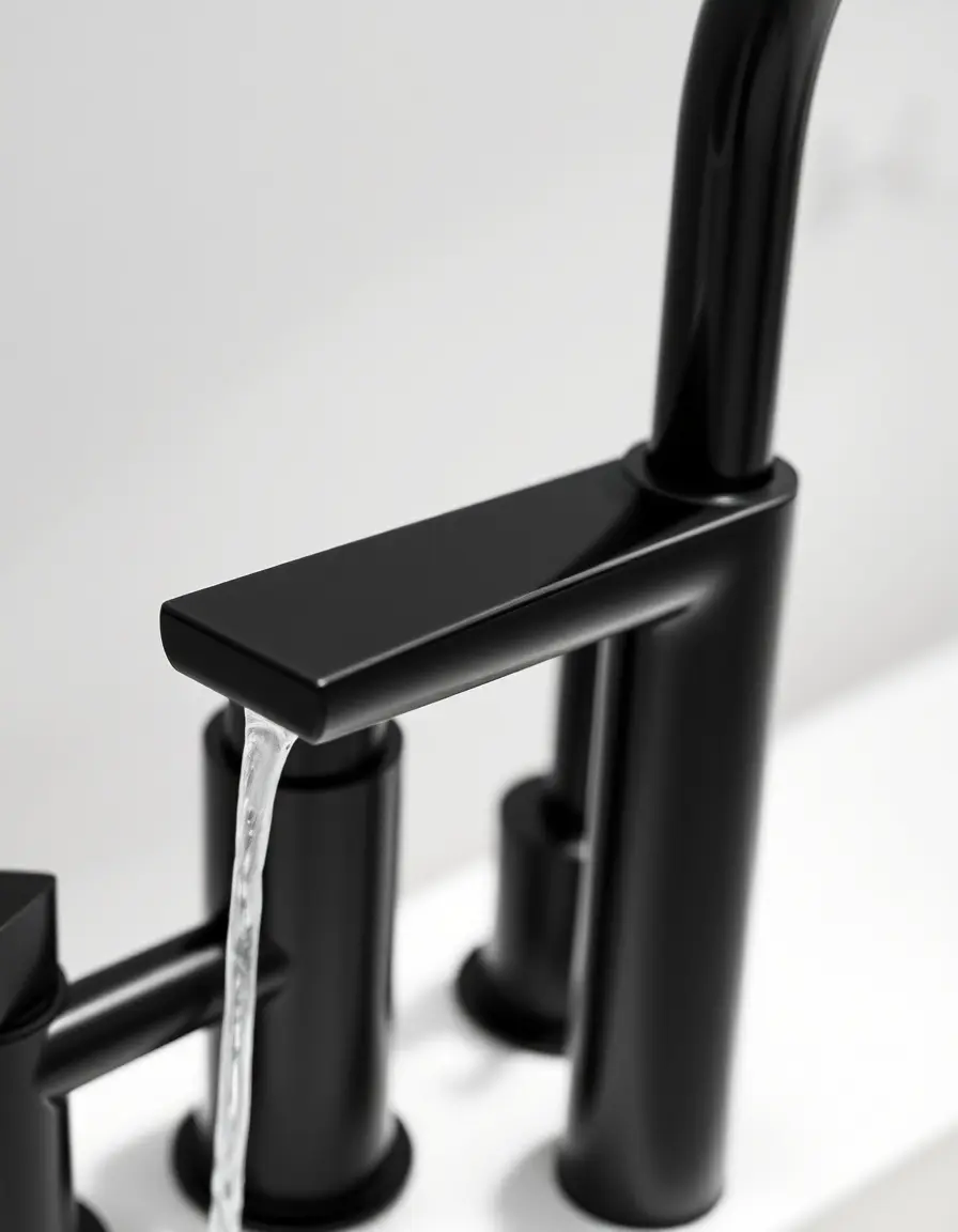 Modern matte black touchless kitchen faucet