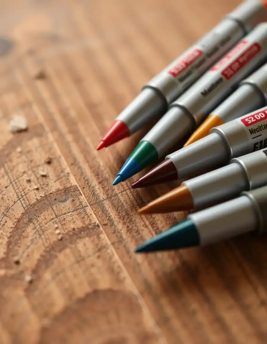 Wood stain touch-up kit markers