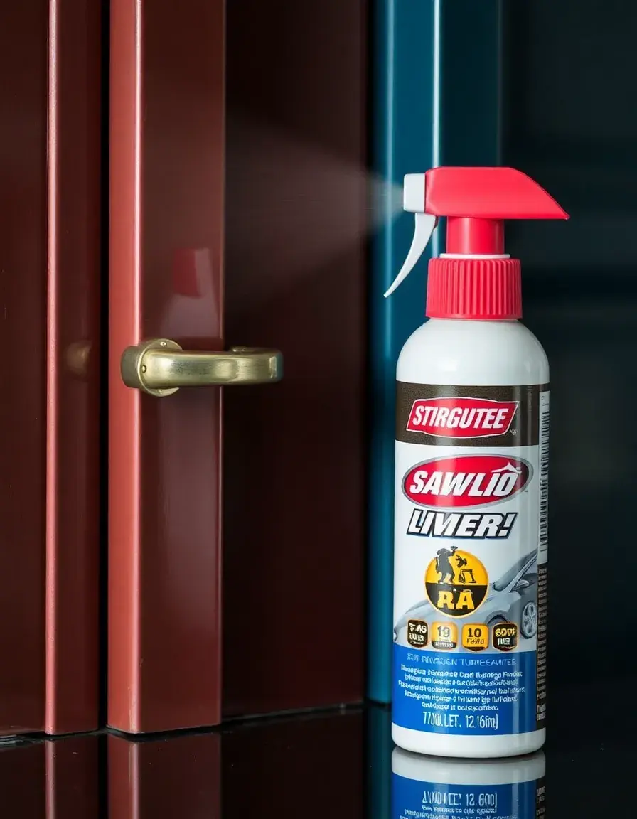 Hinge lubricant spray for cabinet doors