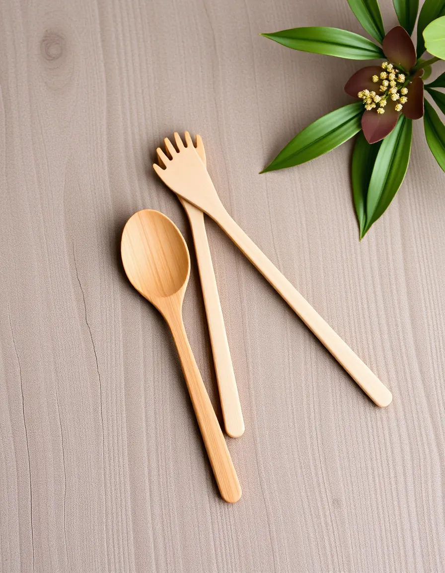 6-piece natural bamboo spoon set