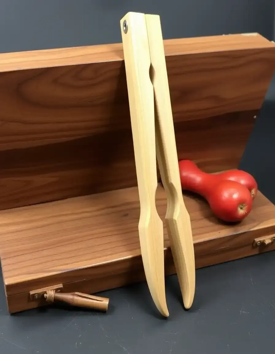 12-inch beech wood locking tongs