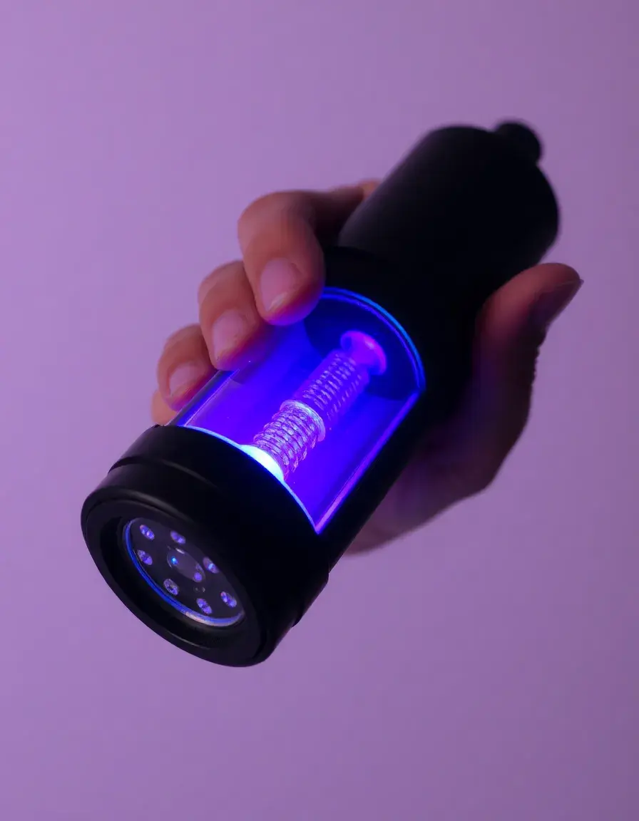 Handheld UV light sanitizer wand for kitchen surfaces