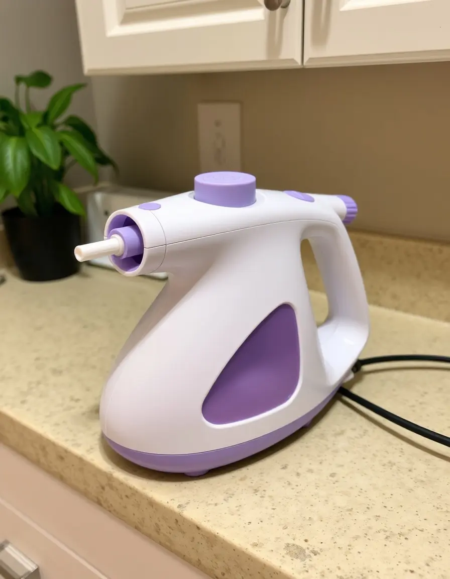 Portable steam cleaner for kitchen counters and grout