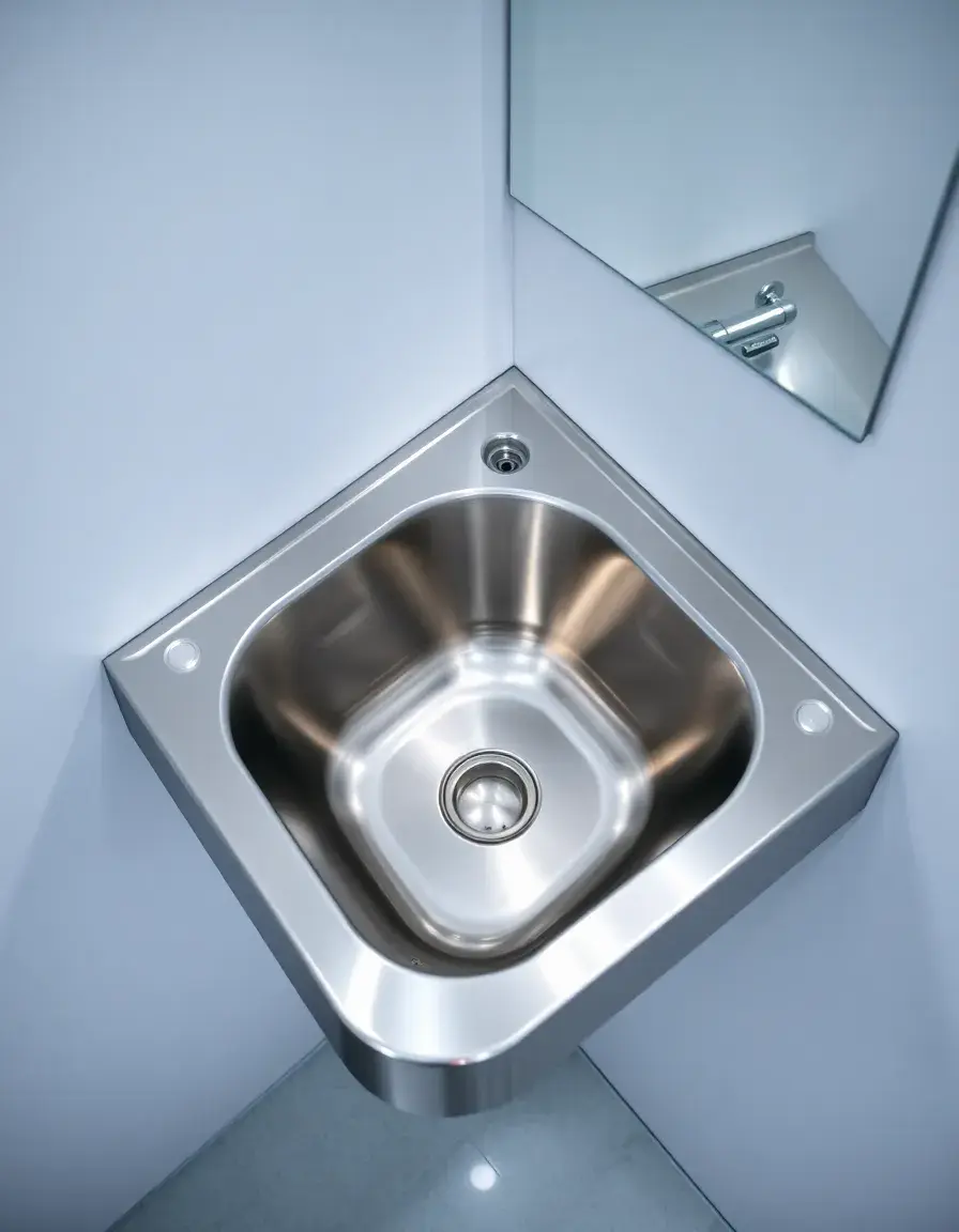 Triangular corner kitchen sink stainless steel