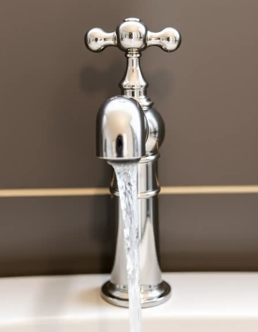 Chrome pull out kitchen tap with single lever