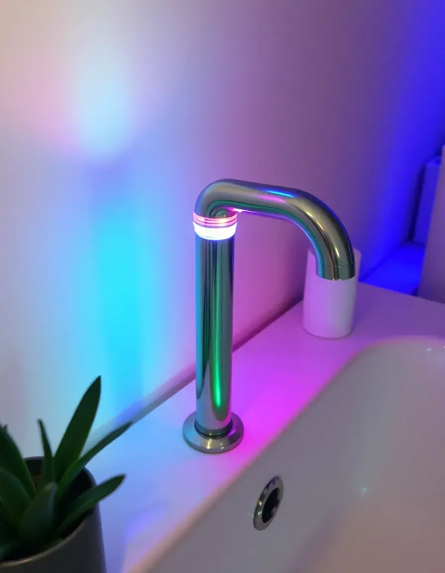 LED Kitchen Tap with color changing temperature sensor