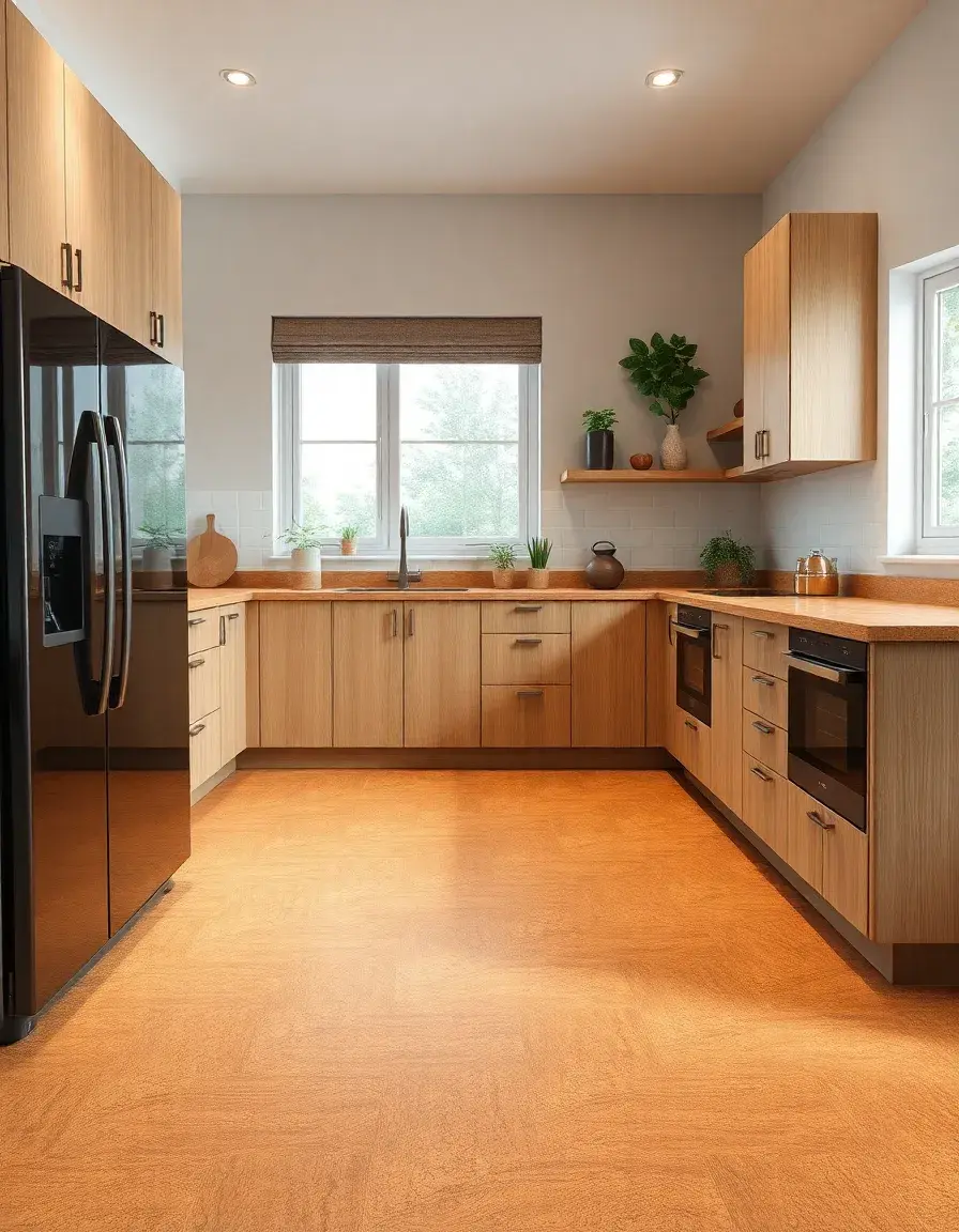 Floating cork kitchen flooring tiles, soft and warm
