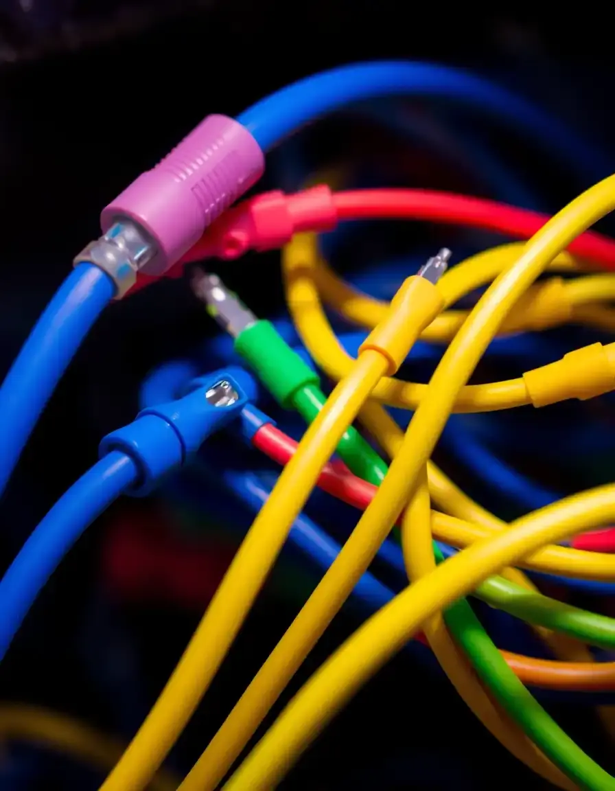 Vibrant image of wire stripper and connectors