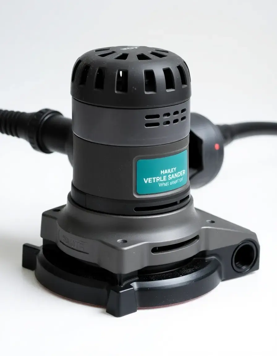 Detailed view of electric sander with vacuum