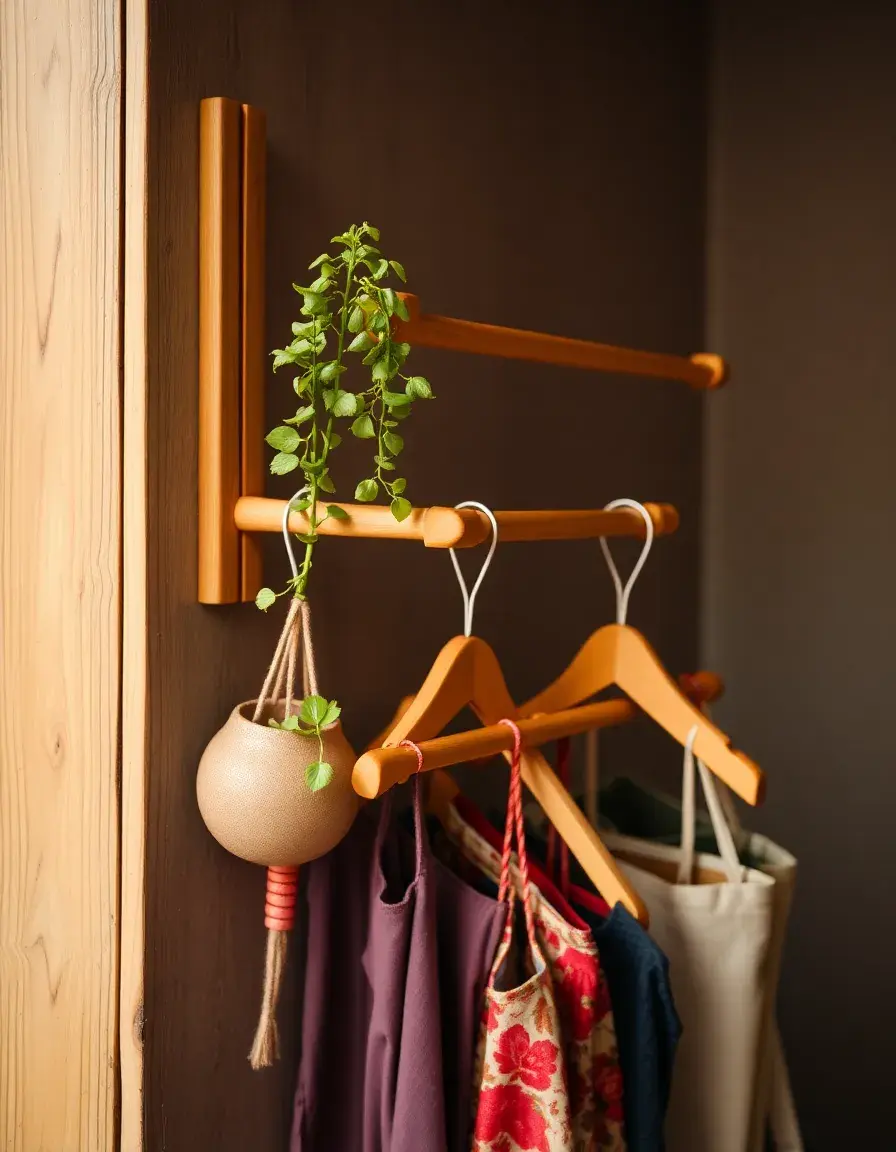 Wooden hanging herb drying rack