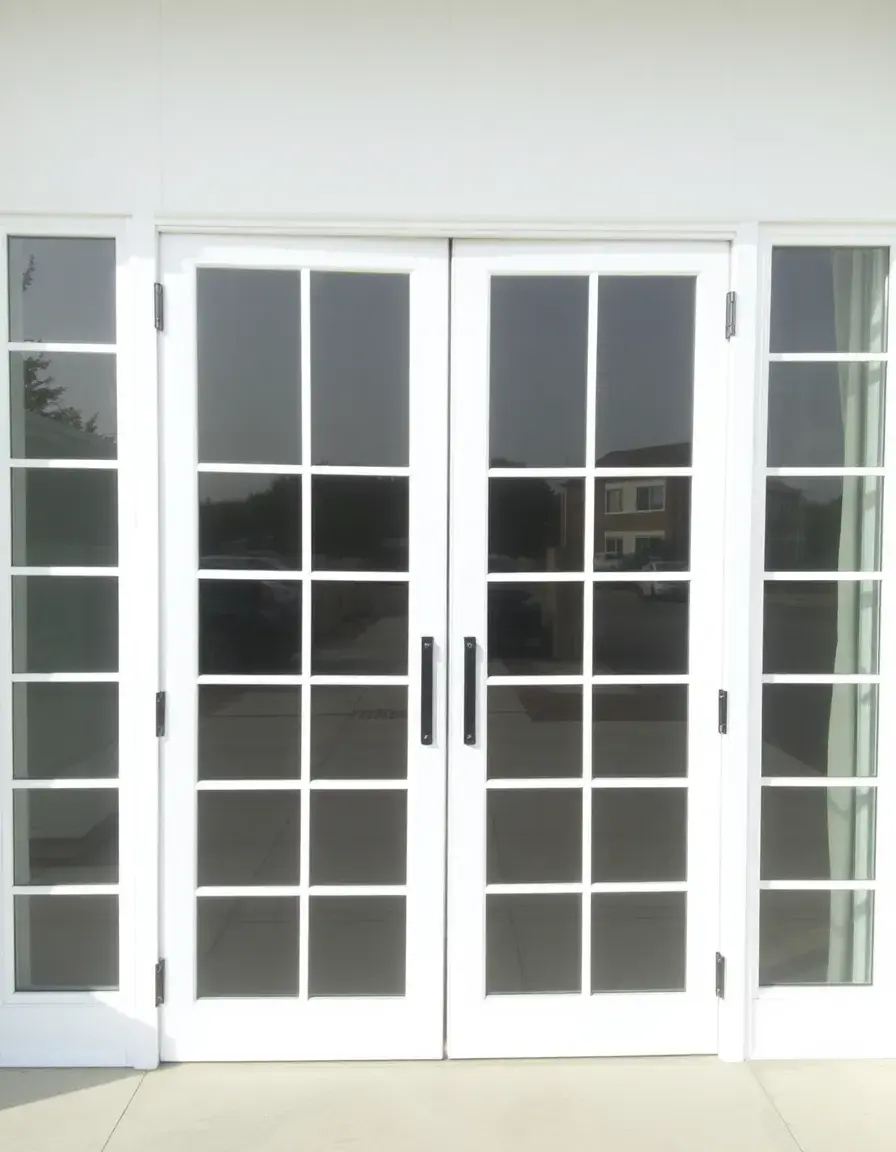 White bi-fold accordion doors for kitchen laundry or pantry