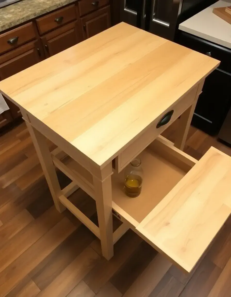 Drop Leaf Kitchen Island extended for dining