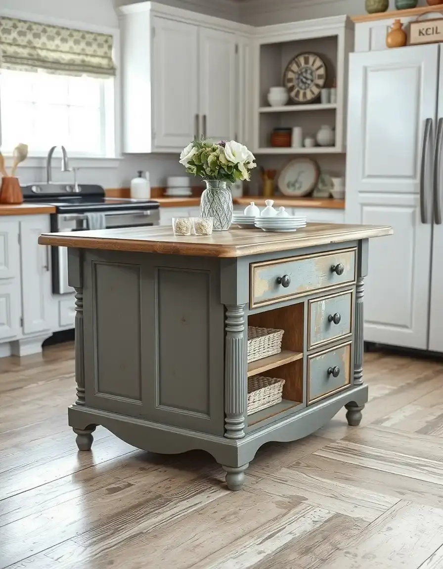 Vintage repurposed kitchen island