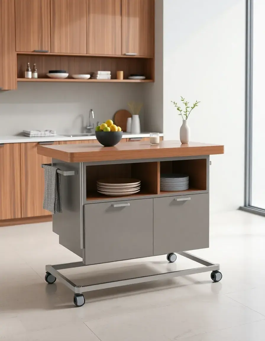 Mobile foldable kitchen island