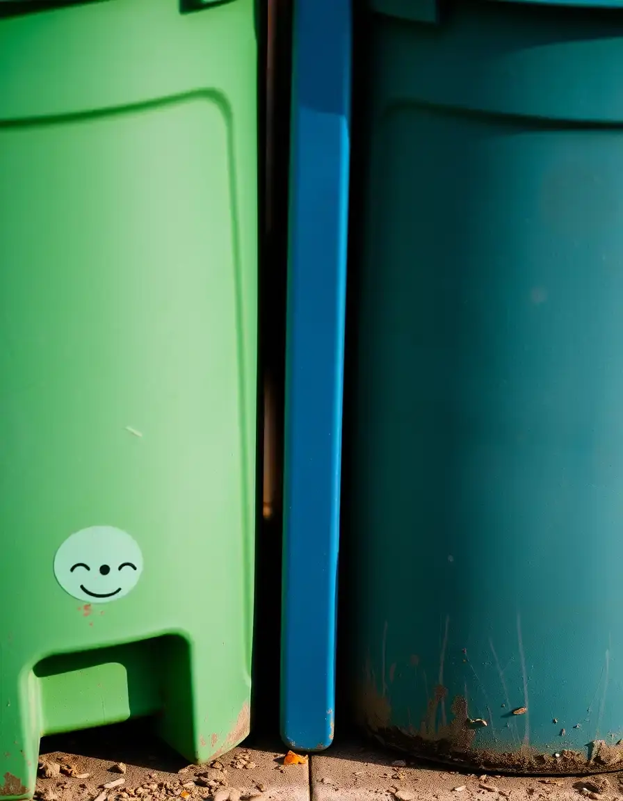 Recycling Bin Set Blue and Green