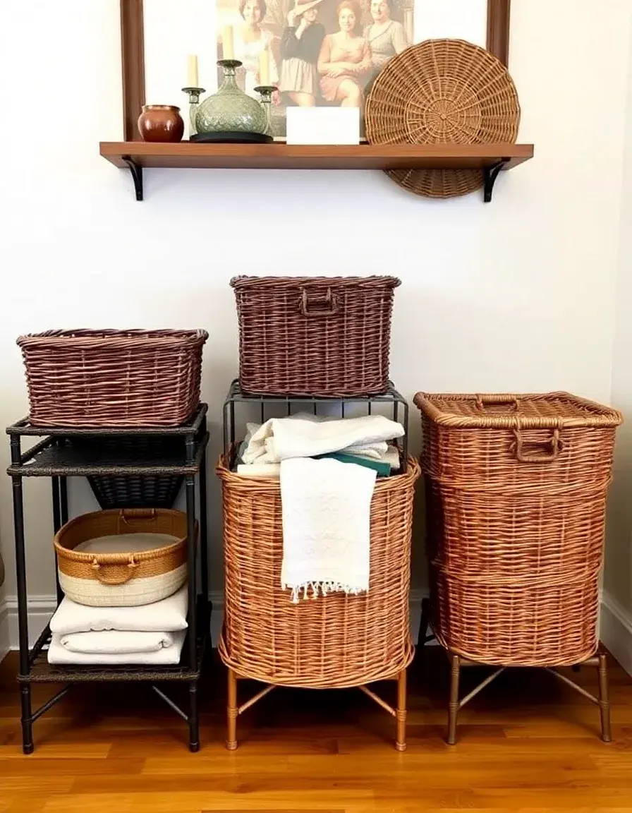 Decorative Double Bin wicker style