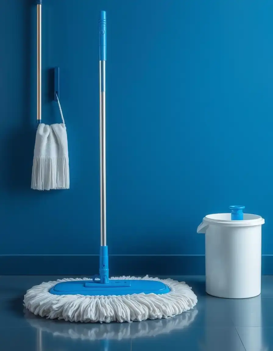 Wood Floor Cleaner spray mop kit on a kitchen floor